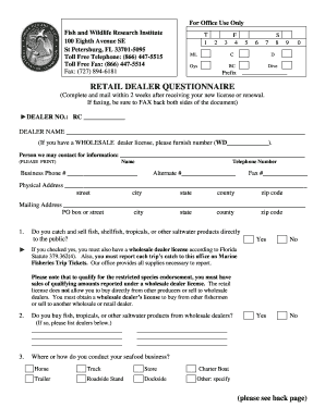 Florida Retail Dealer Questionnaire