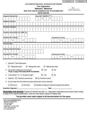 Selzentry Prior Authorization Form