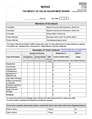 Florida Value Adjustment Board Tax Impact Notice