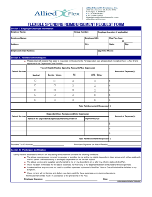 Flexible Spending Reimbursement Request Form