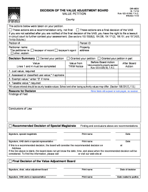 Florida Value Adjustment Board Decision Form