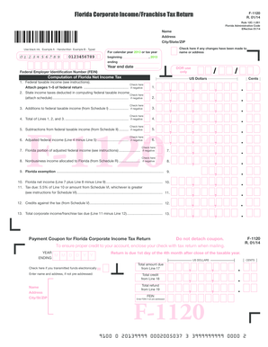Florida Corporate Income/Franchise Tax Return F-1120