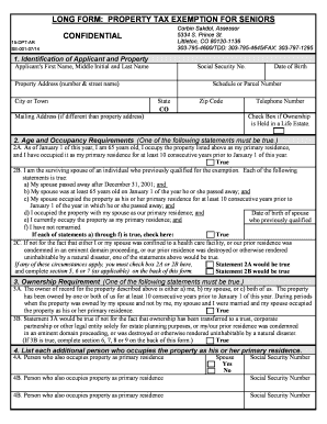 Colorado Senior Property Tax Homestead Exemption