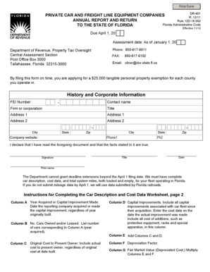 Florida DR-401 Annual Report and Return