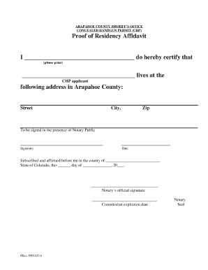 Colorado Concealed Handgun Permit Application