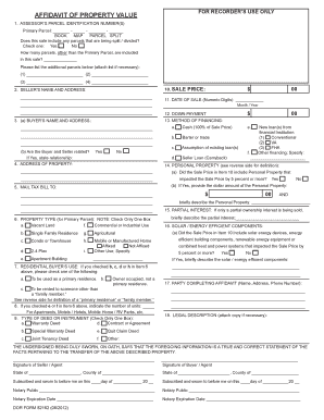 Affidavit of Property Value