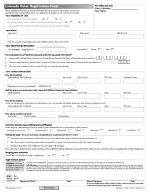 Colorado Voter Registration Form