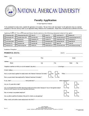 Faculty Application Form