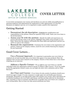 Cover Letter Template