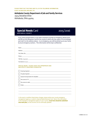 Emergency Response Card