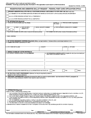 Federal Post Card Application