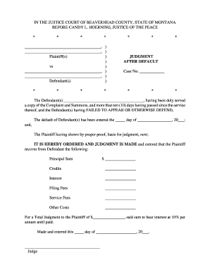 Default Judgment Form