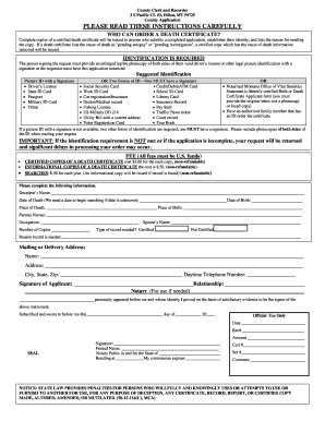 Montana Death Certificate Application