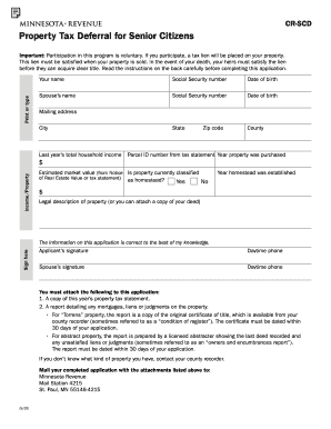 Minnesota Senior Citizen Property Tax Deferral Application