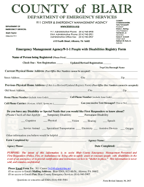 People with Disabilities Registry Form