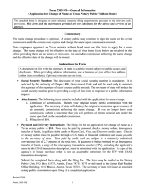 Texas Notary Public Name Change Application