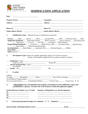 Modification Application Form