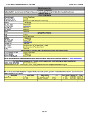 Jacobsen Ordering Instructions Form