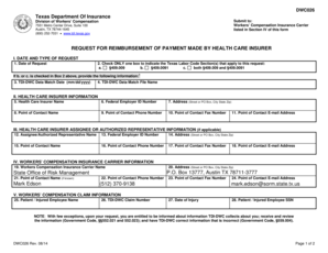 Texas Workers' Compensation Reimbursement Request