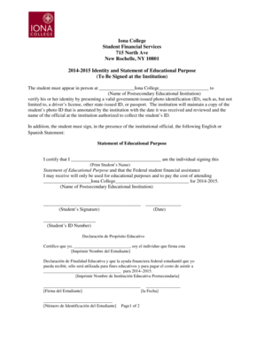 2014-2015 Identity and Statement of Educational Purpose