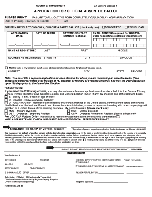 Georgia Absentee Ballot Application