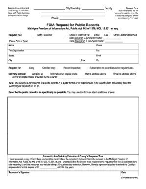 Michigan FOIA Request Form