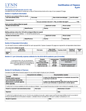 Certification of Finance for F-1 Visa Students