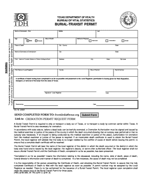 Texas Burial-Transit Permit