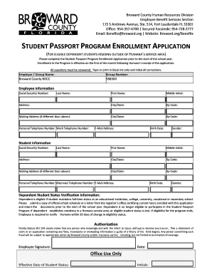Student Passport Program Enrollment Application