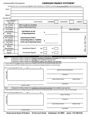 Pennsylvania Campaign Finance Statement