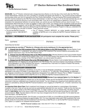 2nd Election Retirement Plan Enrollment Form