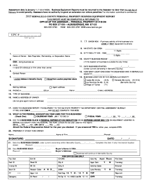 Bernalillo County Business Equipment Report