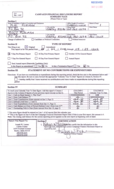 Campaign Financial Disclosure Report