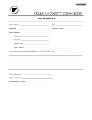 Request for annual leave email - CULLMAN COUNTY COMMISSION - co cullman al