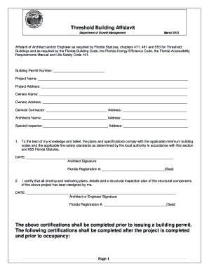 Threshold Building Affidavit