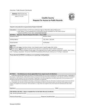 Cowlitz County Public Records Request Form