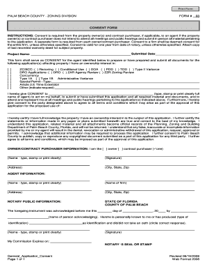 Palm Beach County Zoning Consent Form