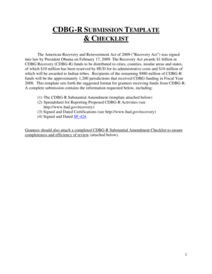 CDBG-R Substantial Amendment Template