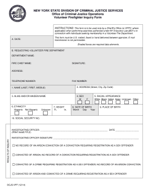 New York Volunteer Firefighter Inquiry Form