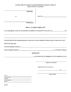 Small Claims Complaint