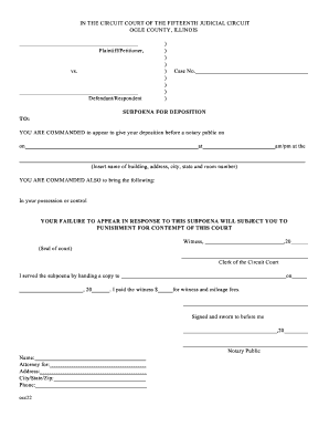 Subpoena for Deposition