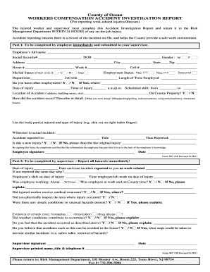 Workers Compensation Accident Investigation Report