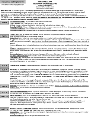 Oklahoma County Form 901 Business Property Rendition