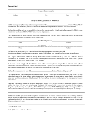 Request and Agreement to Arbitrate