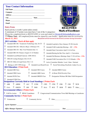 REALTOR® Entry Form