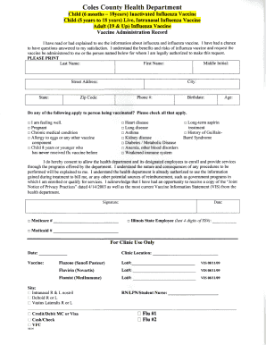 Influenza Vaccine Consent Form