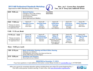 2013 IAR Professional Standards Workshop Registration