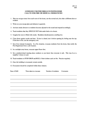 Fire Drill Guideline for Foster Homes