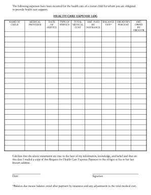Request for Health Care Expense Payment