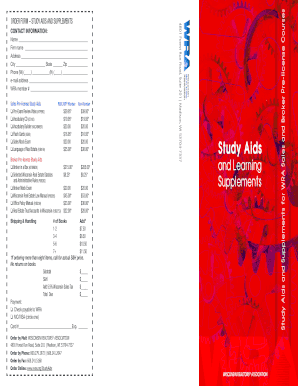 Wisconsin Real Estate Study Aids Order Form